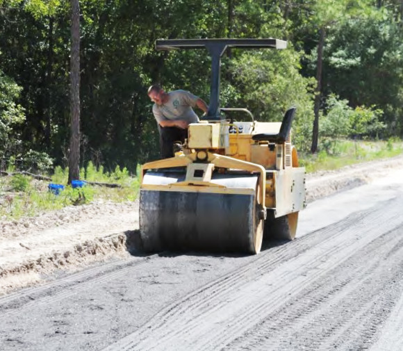 Bottom Ash Being Rolled As Road Base