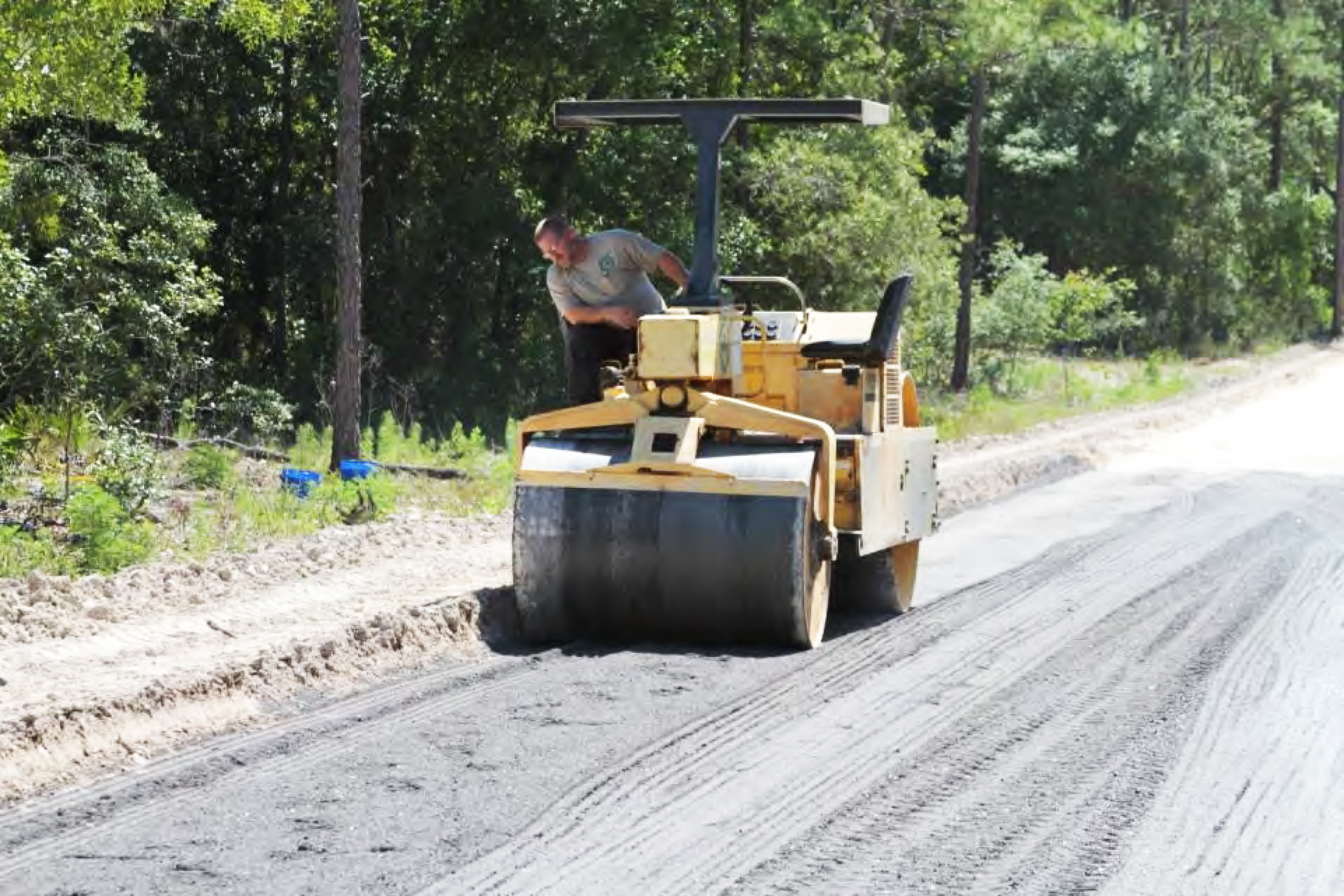 Bottom Ash Being Rolled As Road Base